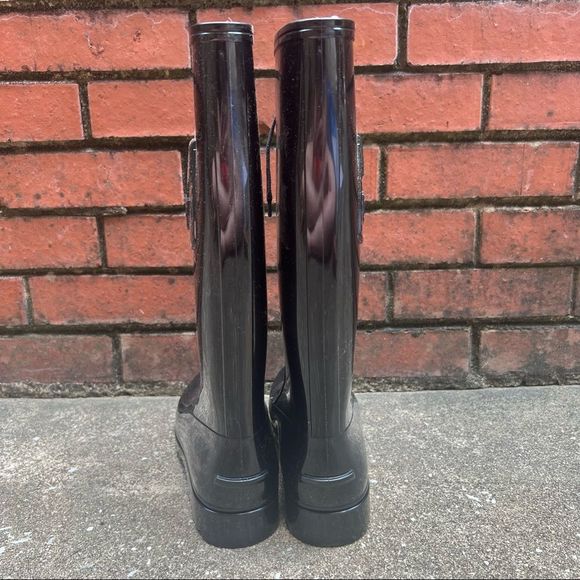 See by Chloe Black Chunky Lug Sole Rubber Rain Boots Sz 39 - Picture 5 of 9